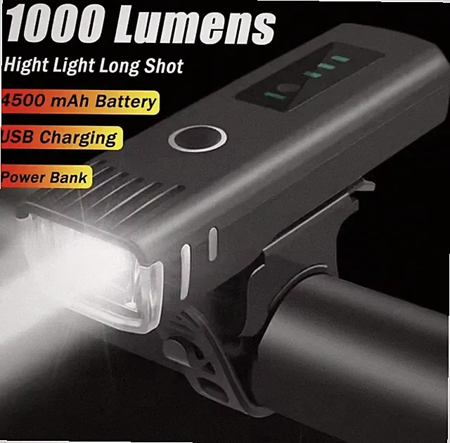 1000LM USB Rechargeable Bike Light LED Bicycle Headlight Front & Rear Lamp