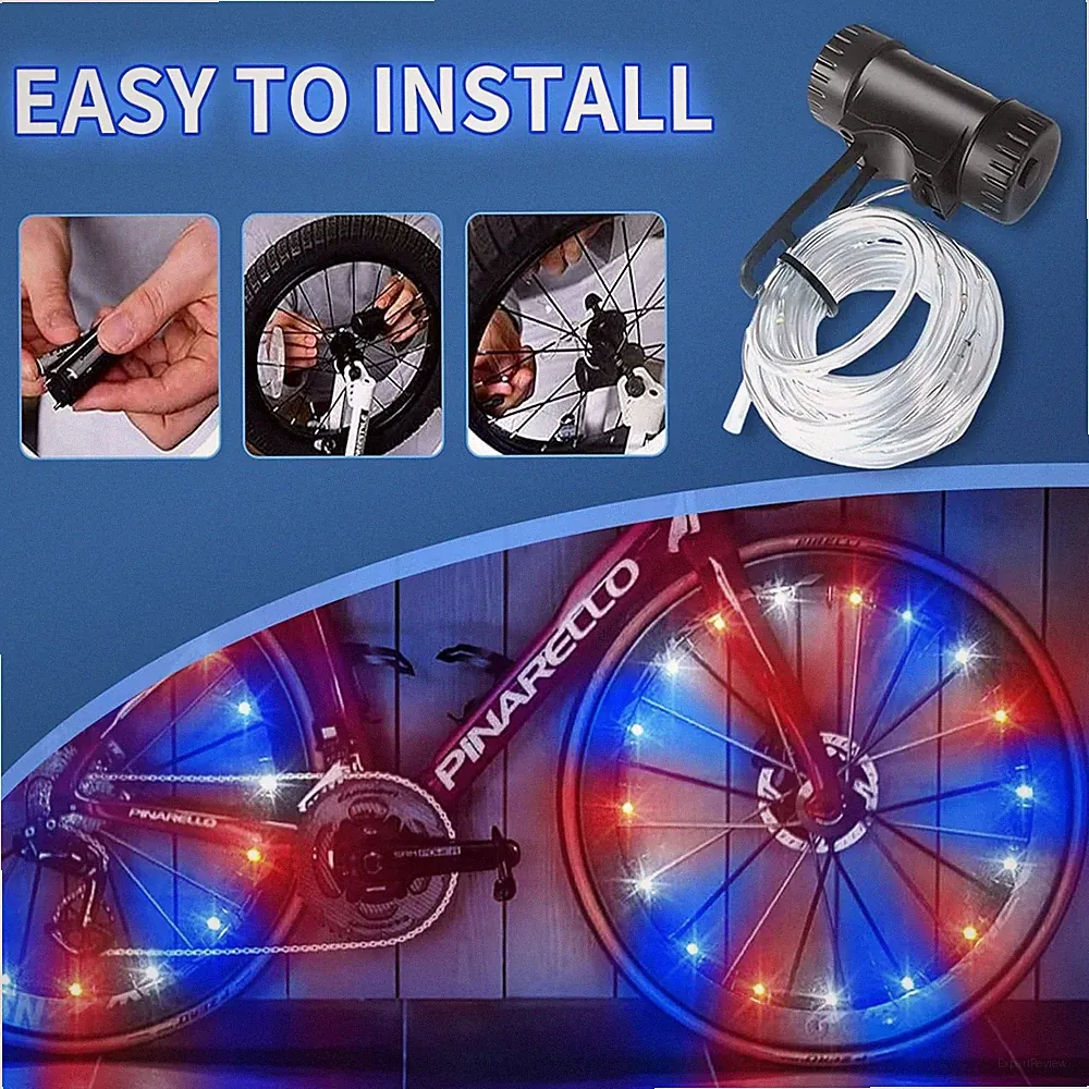 2 Bike Spoke Lights (Colorful LED) - Durable, Fit Most Bicycle Wheels