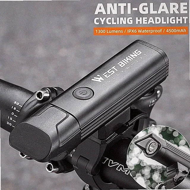 500/1300 Lumen Bicycle Headlight Type-C Charging Front Light Bike Accessory