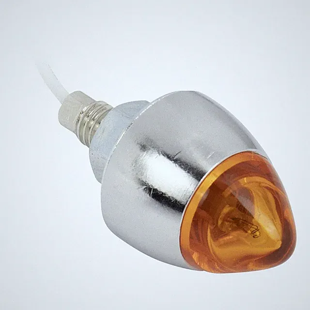 Bicycle Fork Steering Tube Decoration LIGHTED BULLET AMBER Wire Up Lowrider Bike