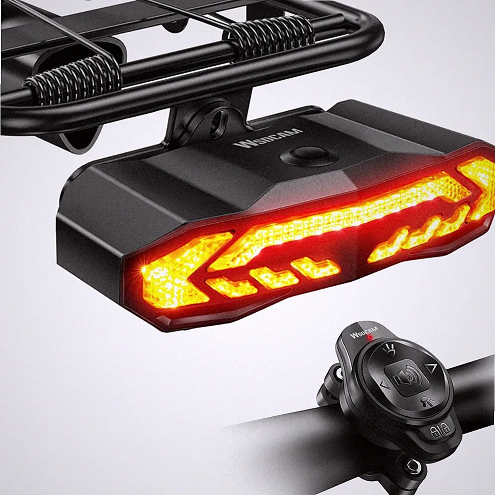 Bike Cargo Rack Tail Light with Turn Signals and Brake Light Wireless Bike