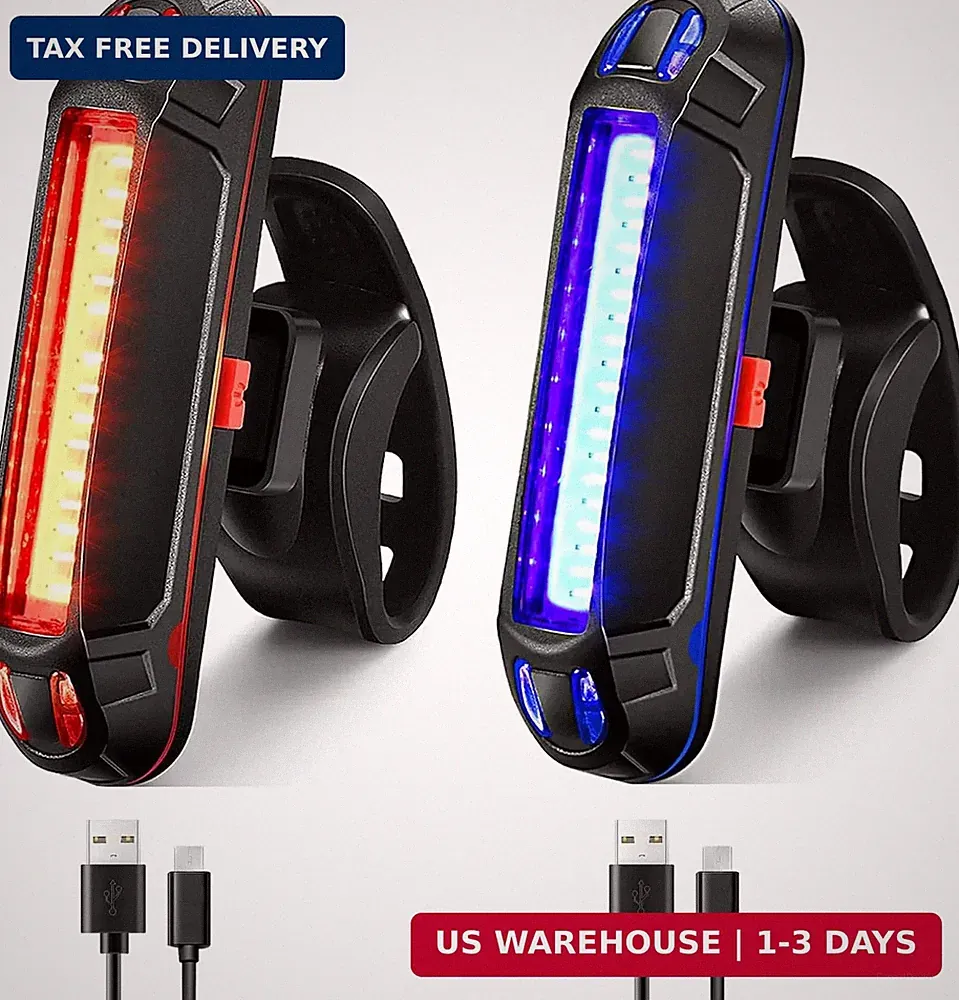 Bike Tail Light Ultra Bright Bicycle Rear Light 2 Pack USB Rechargeable LED Safe