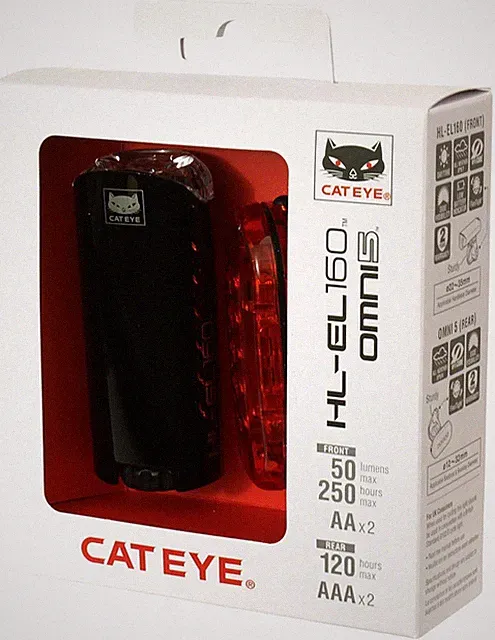 CatEye HL-EL160/Omni 5 LED Bicycle Headlight/Taillight Set - Waterproof