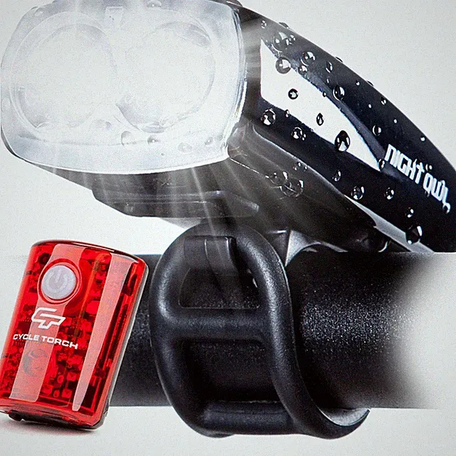 Cycle Torch Night Owl USB Rechargeable Bike Light Set, Perfect Commuter Safety