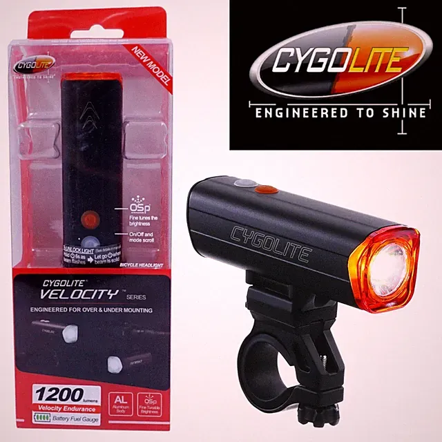 Cygolite Velocity Endurance 1200Lumens HI-Capacity Bike Headlight 9Mode Dimmable