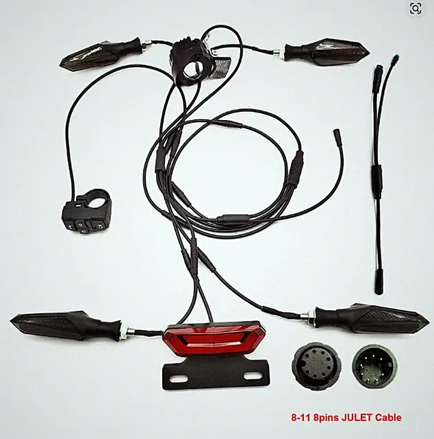 Ebike 10C Waterproof Cable Turn Signals Light Kit 36V-52V Flashing Dynamic