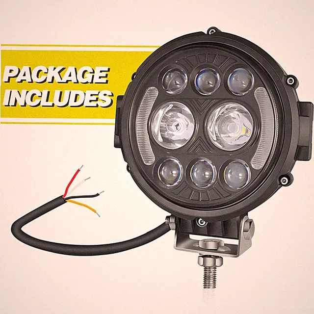 For Adults Ebike Fat Tires Mountain Electric Bicycle LED Round Driving Light DRL