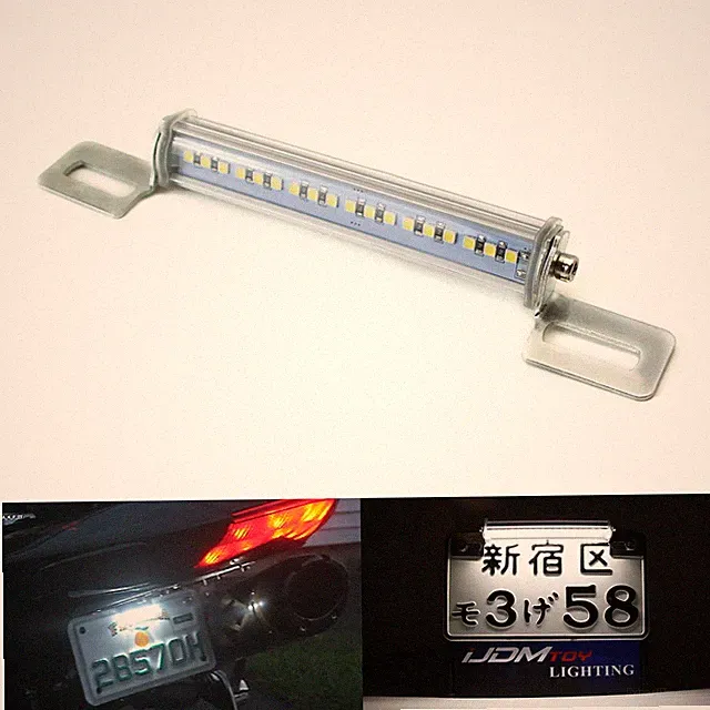 Motorcycle Bike ATV Car License Plate Frame Mount LED License Illumination Lamp