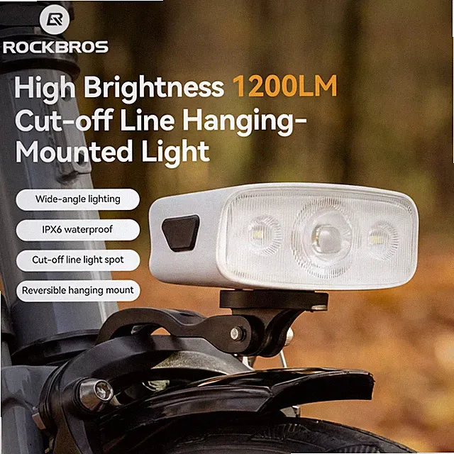ROCKBROS Folding Bike Lights 850 Lumens MTB Road Bicycle Front Light Waterproof