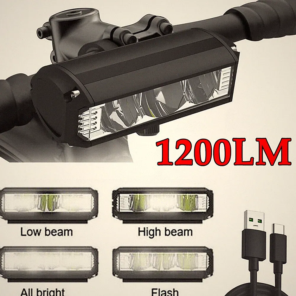 Super Bright LED Bike Light USB Rechargeable Bicycle Front Headlight Waterproof
