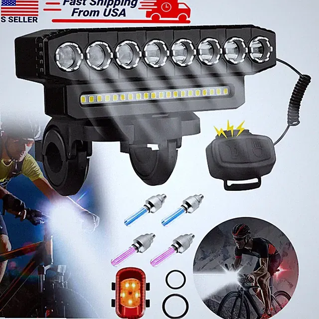 Waterproof Bicycle Front Headlight Super Bright LED Bike Light USB Rechargeable